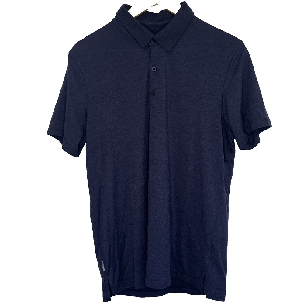 Icebreaker Merino Men's Blue Collared 100% Merino Wool Polo Shirt Size Medium